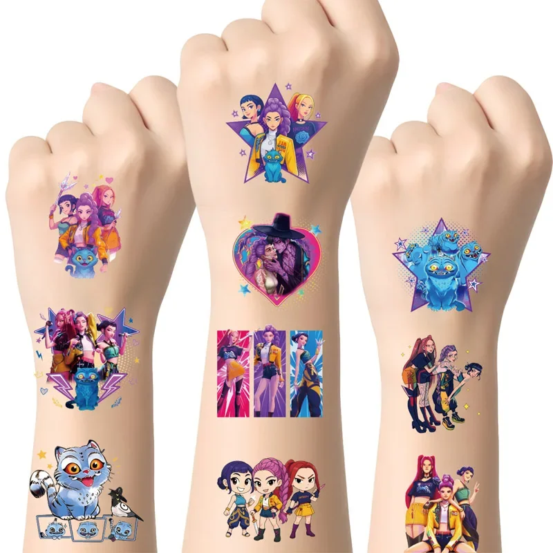 Kpop Demon Hunter Variant Character Temporary Tattoos – 50pcs Anime Tattoo Sticker Set