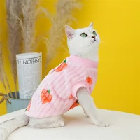Strawberry Print Cat Puppy Sweater
