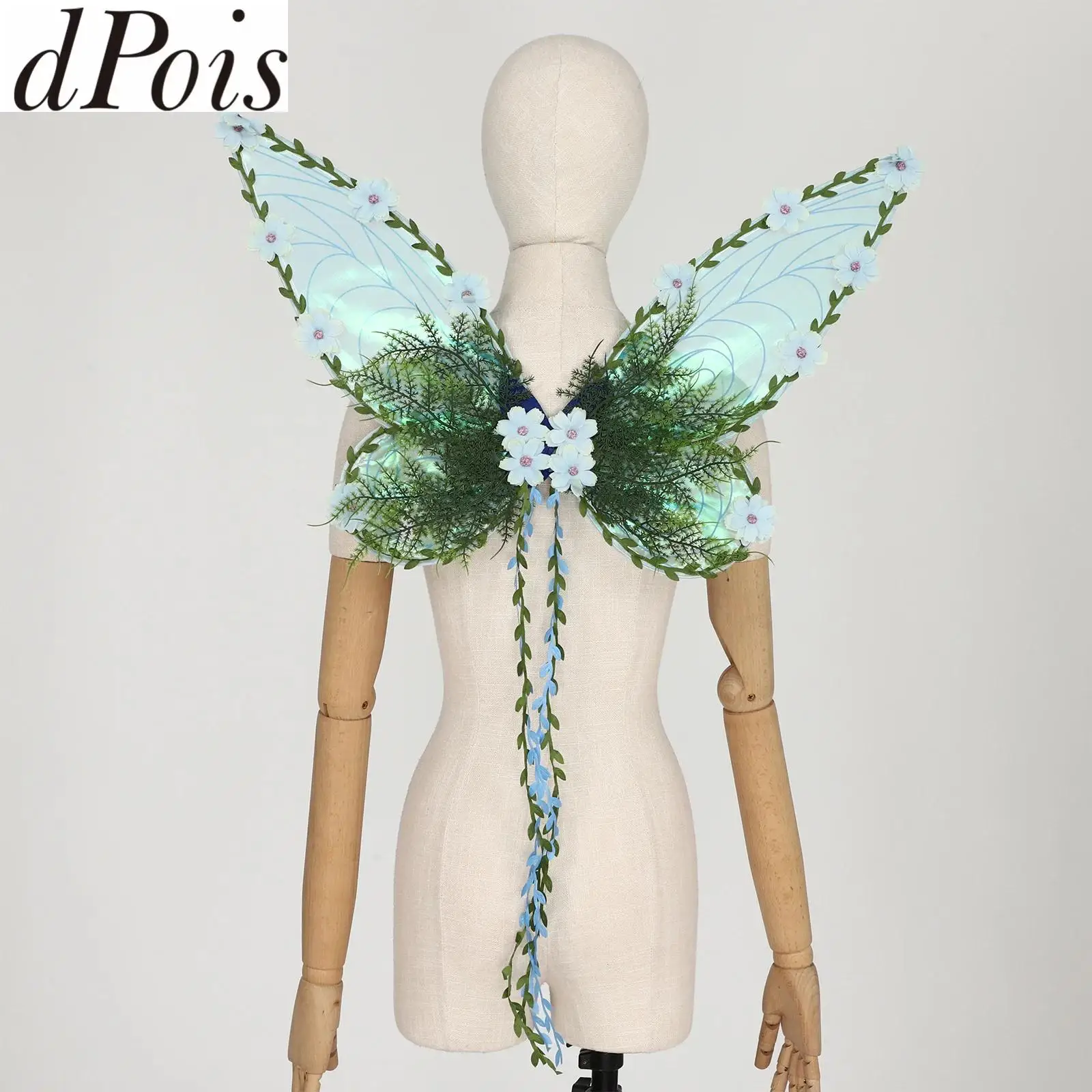 Forest Fairy Butterfly Fairy Wings with Flower Rattan for Women Girls ...