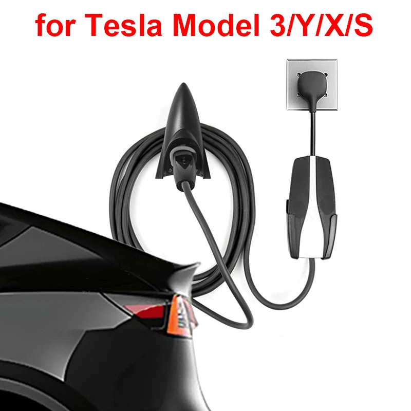 Per Tesla Model 3 Y S X Charger Cable Organizer Eu Us Supporto Di Ricarica Montaggio A Parete Gancio Connettore Staffa Gancio Accessori