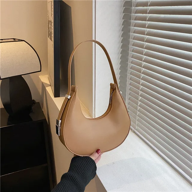 Cheap Yogodlns Niche Half-moon Bag For Women Fashion PU Leather