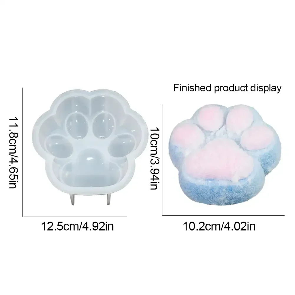 10/13.5cm Cat Paw Candle Mold Scented Silicone Mould DIY Handmade Candle Material Cake Soap Resin Mold Candle Making Supplie
