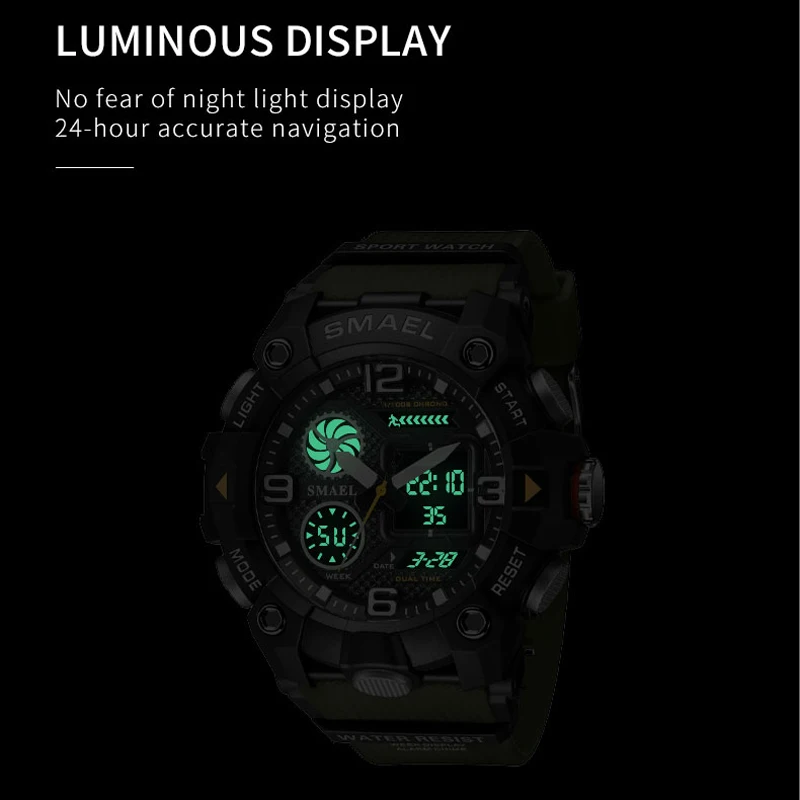 Smael Brand Sport Watches Waterproof Dropshipping Watch Stopwatch Alarm Clock 8055 Young Fashion Quartz Wristwatches, Alina Gadgets