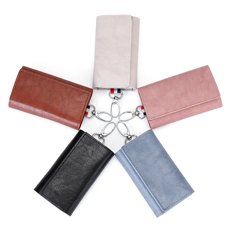 Multi-function key bag card holder 2-in-1 ultra soft PU key bag For men and women waist protector fob
