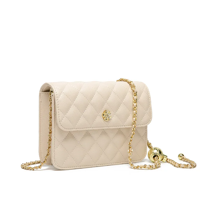 Jenny&Dave French Fashion Ladies Elegant Small Square Bag Texture Advanced Female Bag Sense Chain Shoulder Messenger Bag Women