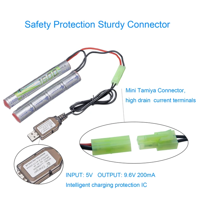 8.4V 1600mAh Butterfly Replaces NIMH Battery Pack for H VFC HK416