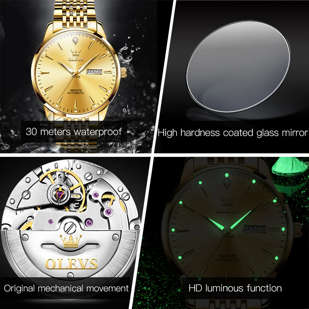 Luxury Top Brand Couple Watches Men and Women Automatic Mechanical Waterproof Casual His and Hers Watches Set Pair for Lovers