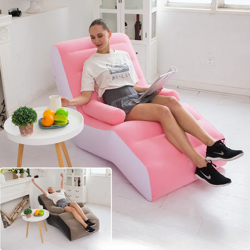 Hot New Inflatable Lazy Sofa Fashionable and Comfortable Lunch Rest Lazy Chair Indoor Foldable Bed Leisure Air Bench