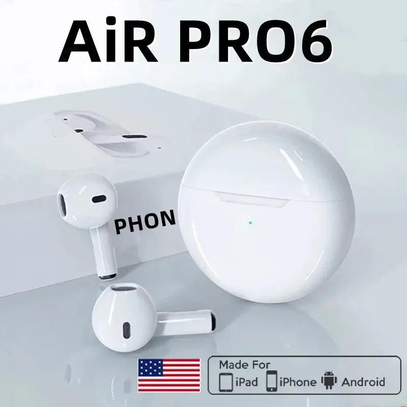 Новые оригинальные беспроводные наушники Air Pro 6 TWS с микрофоном, наушники Bluetooth, наушники для игр, наушники Pro6 J6 для всех смартфонов