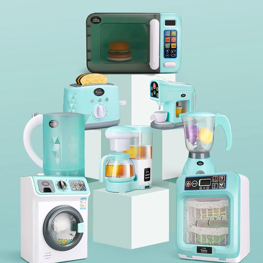 

Кухонная игрушка для детей, пластиковая имитация посуды, стиральная машина, машина для хлеба, микроволновая печь, ролевая игра, Детская интерактивная игрушка