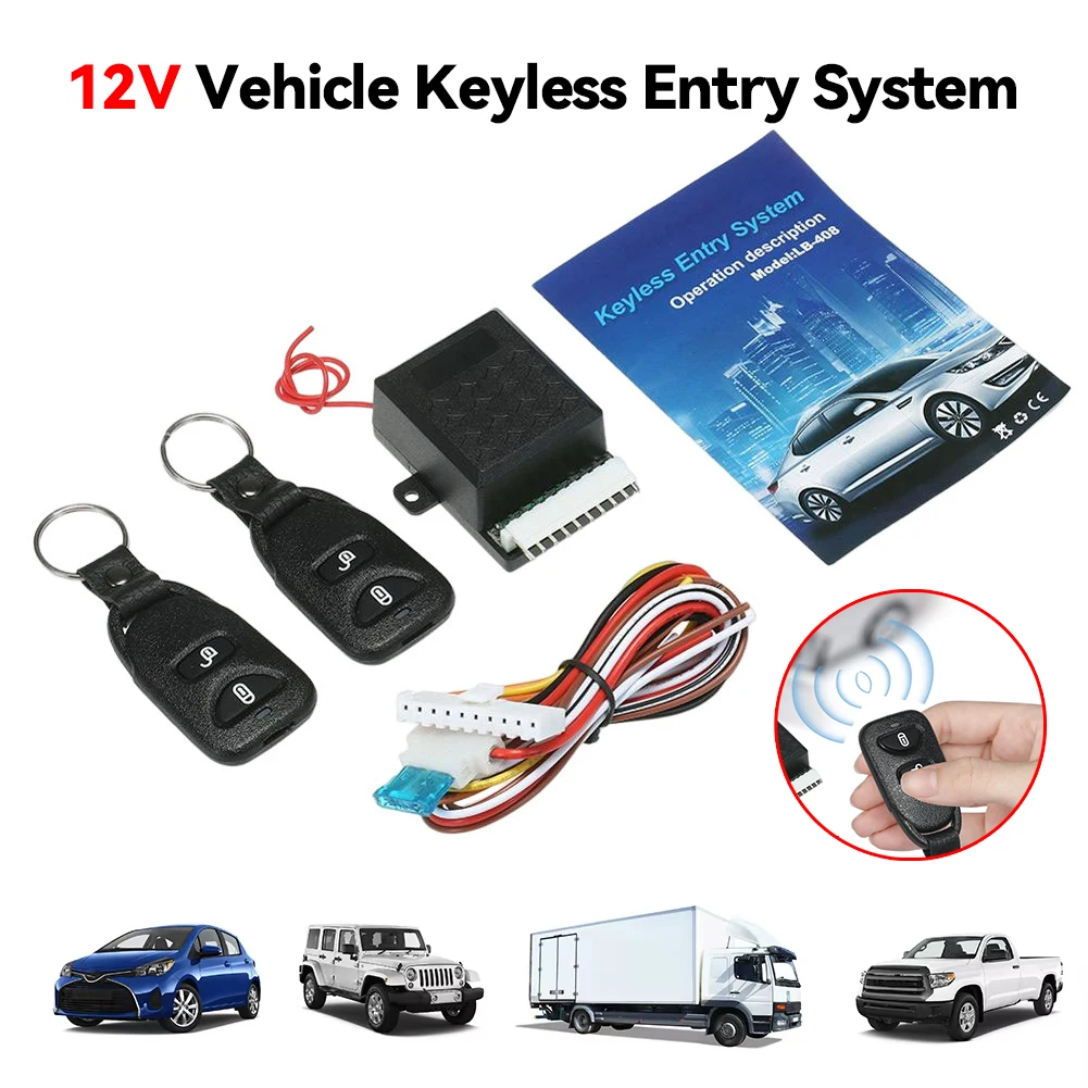 Car Door Lock Kit 12V 2 Remote Control Auto Locking Security Keyless Entry Universal Remote Switch car door lock kit,car remote central kit,car remote door lock kit