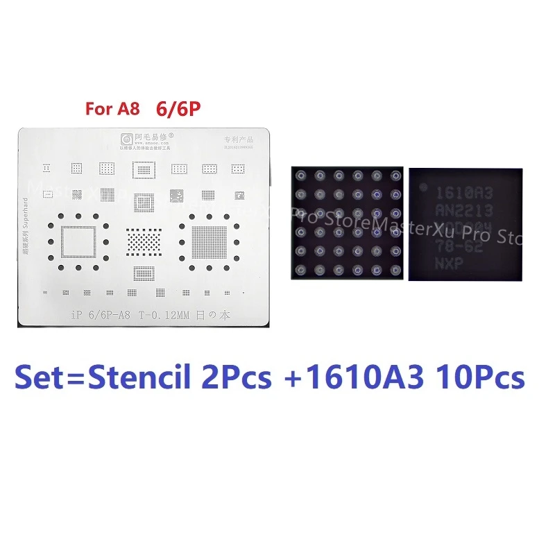 10pcs Amaoe BGA Stencil Kits for iPhone 7 6S 6 Pro A10 Chip 1610A3 610A3B ICs Reballing EMMC U2 Tristar Face ID Wifi NFC Balls |