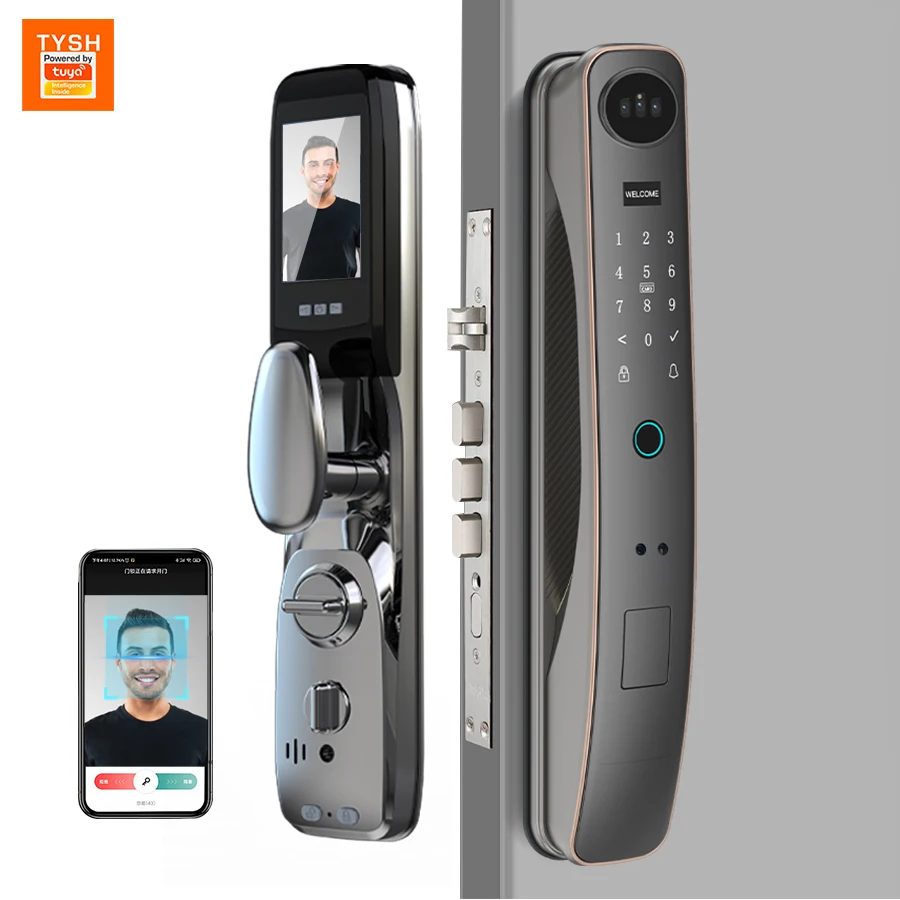 TYSH Face Id Cerraduras Digital Tuya Fingerprint zigbee lock Inteligentes Door Lock Smart 3D Face Recognition Locks With Camera