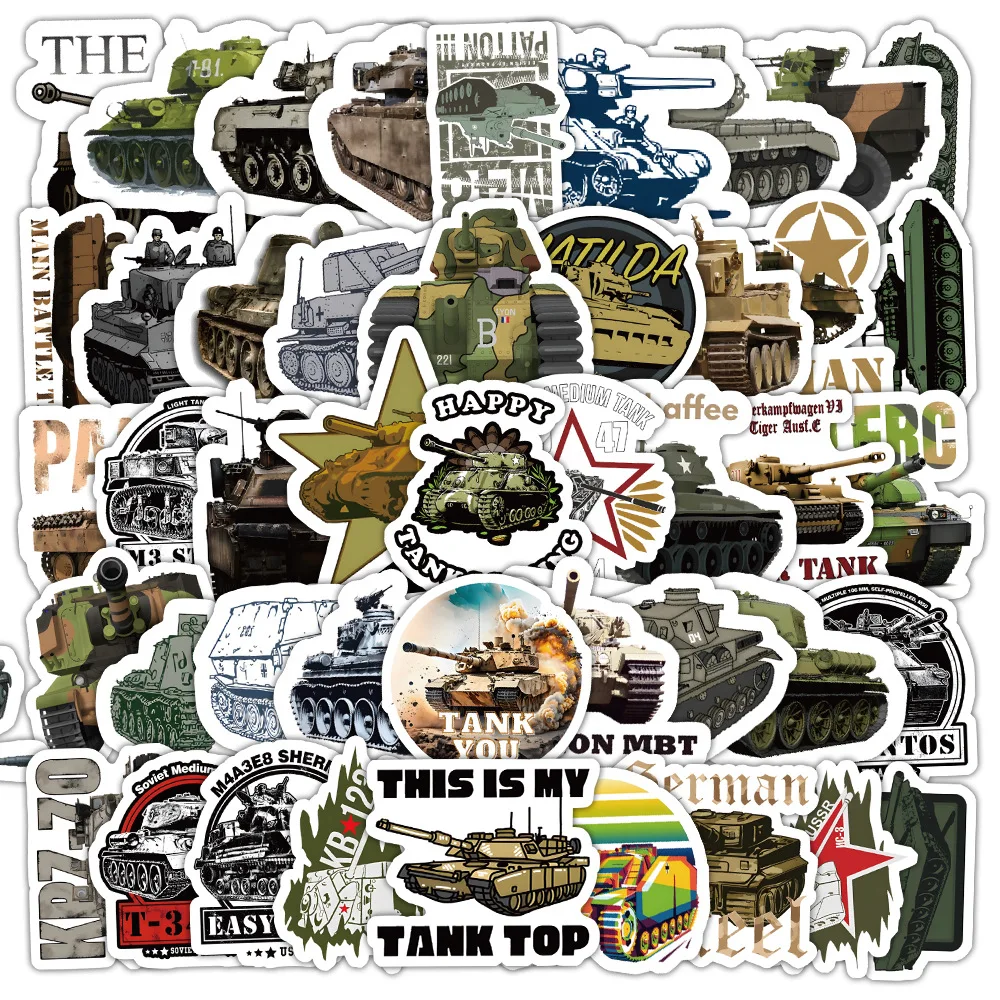 Cartoon Tank Stickers Collection - Fun Graffiti Decals