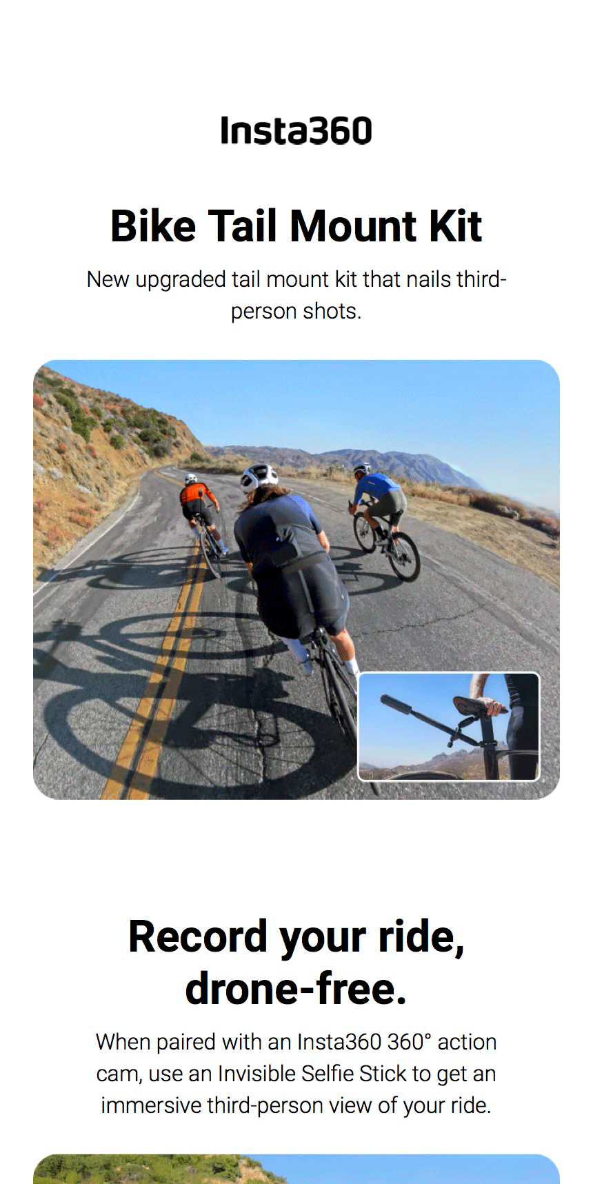 Insta360 Bike Tail Mount Kit New Upgraded Biking Seat Gimbal