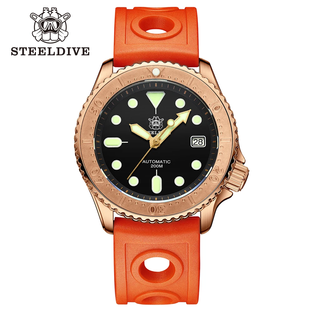 Steeldive 1973S CuSn8 Bronze Diver Watches Automatic Mechanical