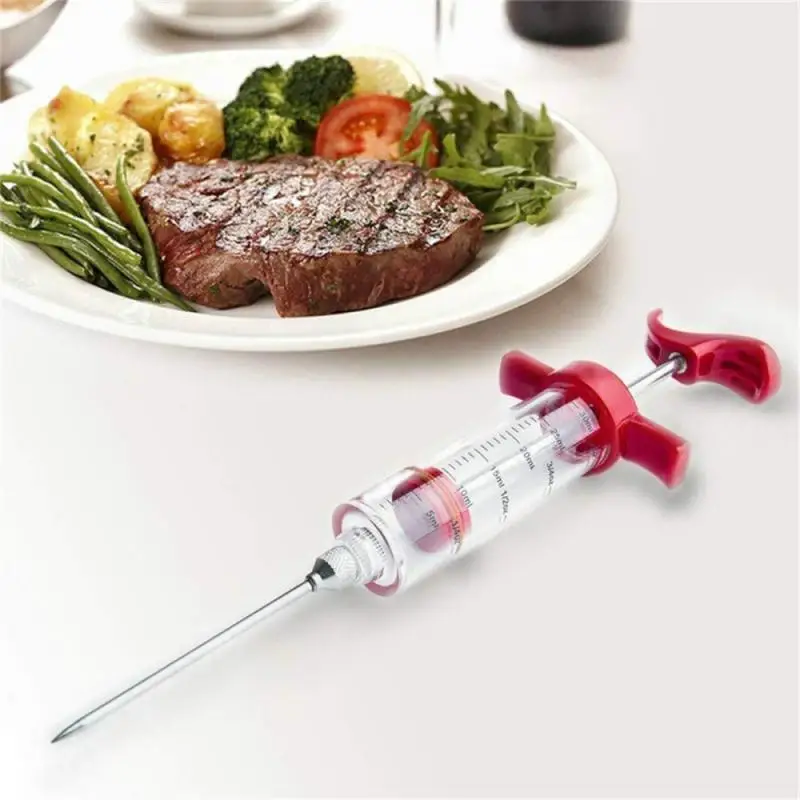 Meat Injector Syringe 1PC Flavor Needle Turkey Pork Bbq Steak Meat Sauces Syringes Marinades Kitchen Accessories Spices Cooking Tools Kitchen Gadgets