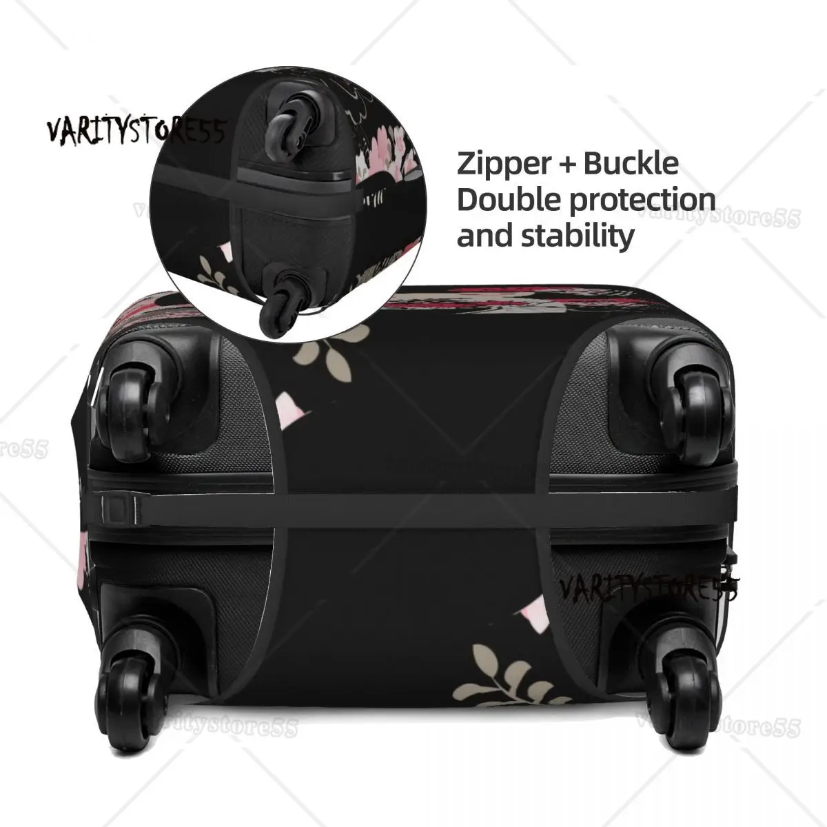 Fashion Kokeshi Doll Cherry Blossoms Luggage Cover Protector Washable Japanese Kimono Geisha Girl Travel Suitcase Covers