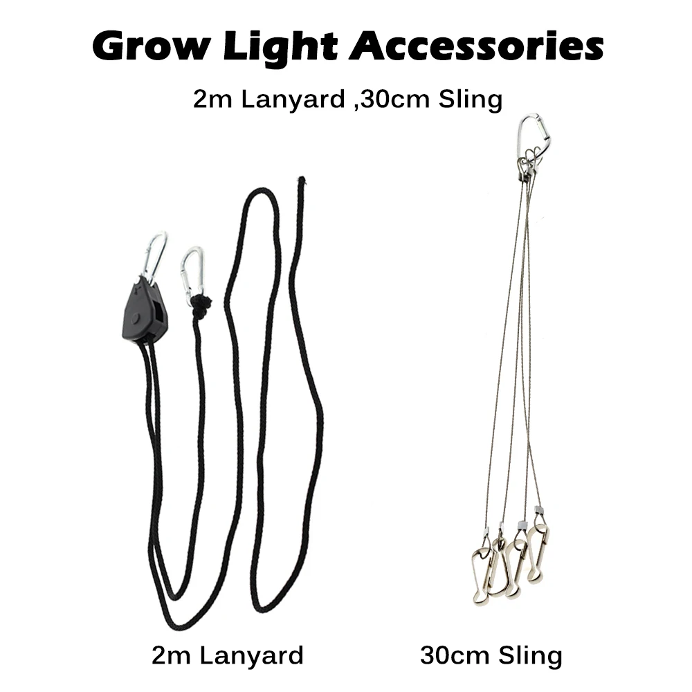 Adjustable Lanyard Sling Grow Light Accessories for Plants Growing Lights Wire Rope Grow Lights Quantum Panel Accessories led grow light adjustable rope clip hanger