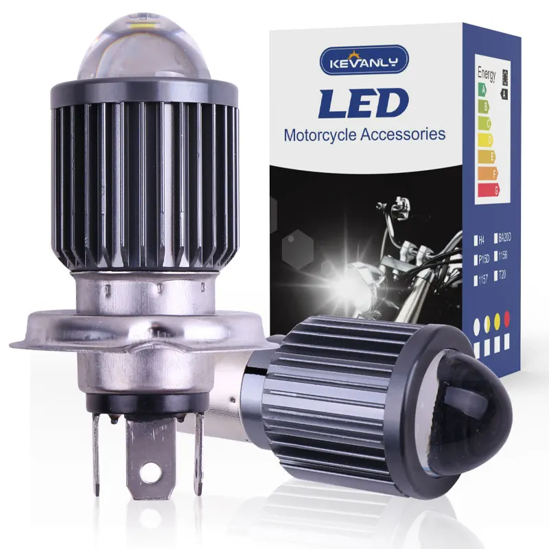 Motorcycle LED Lights H4 LED Motorcycle Headlight Bulbs 3570 CSP Lens White Hi Lo Beam Fog Lamp Universal Driving Lamp Scooter Accessories