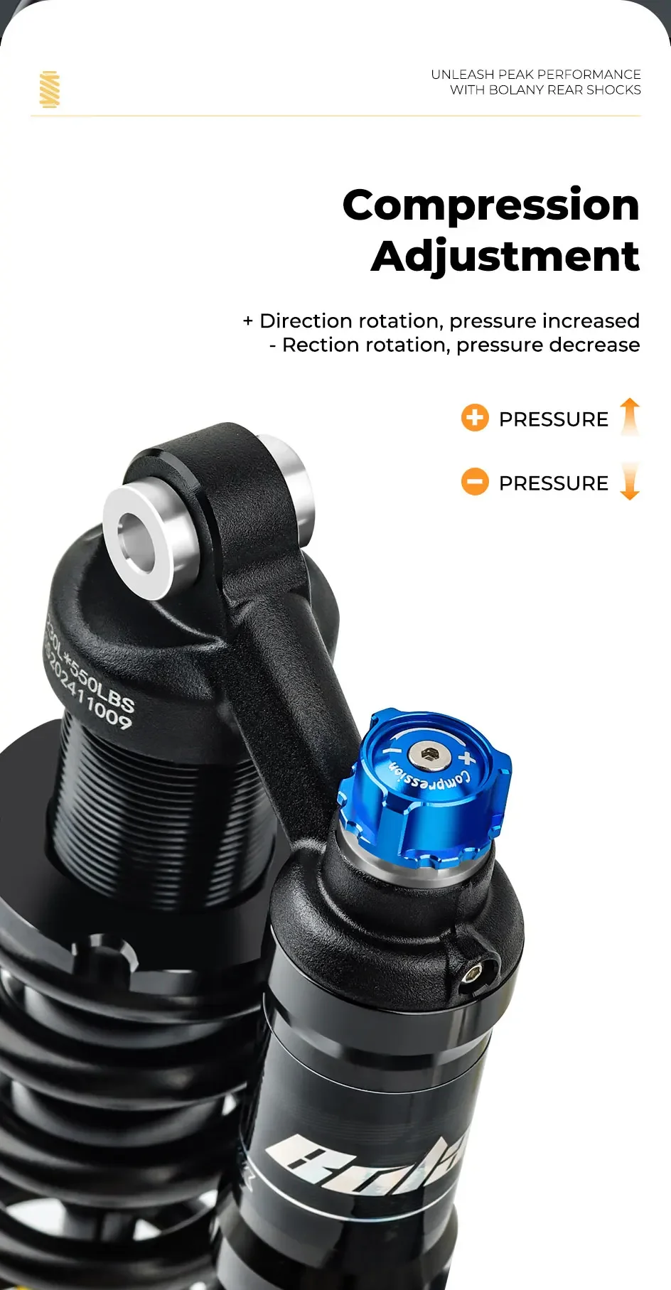 Bicycle Shock Absorber 190mm 210mm 230mm Suspension Rear