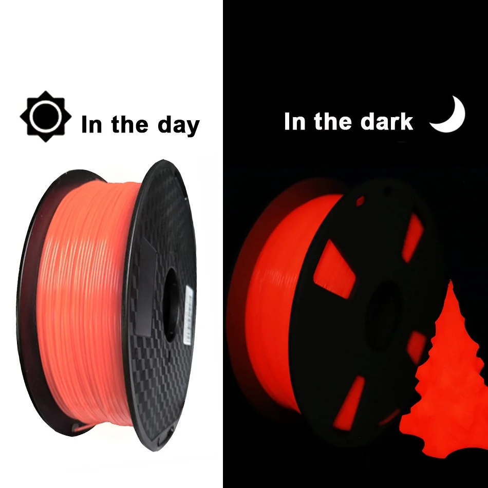 Glow In The Dark Filament PLA 1kg 500g 250g Luminous PLA 1.75mm 3D Printer Plastic Materials Glowing Filament Resin Flexible TPU