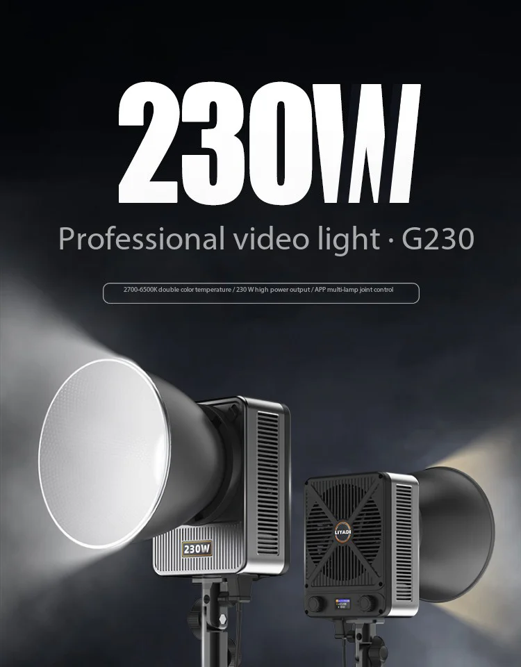 LIYADI 330W LED Video Light 2800K-6500K Live Professional Fill Light COB Photography Light for Studio Film Softbox Lighting 6