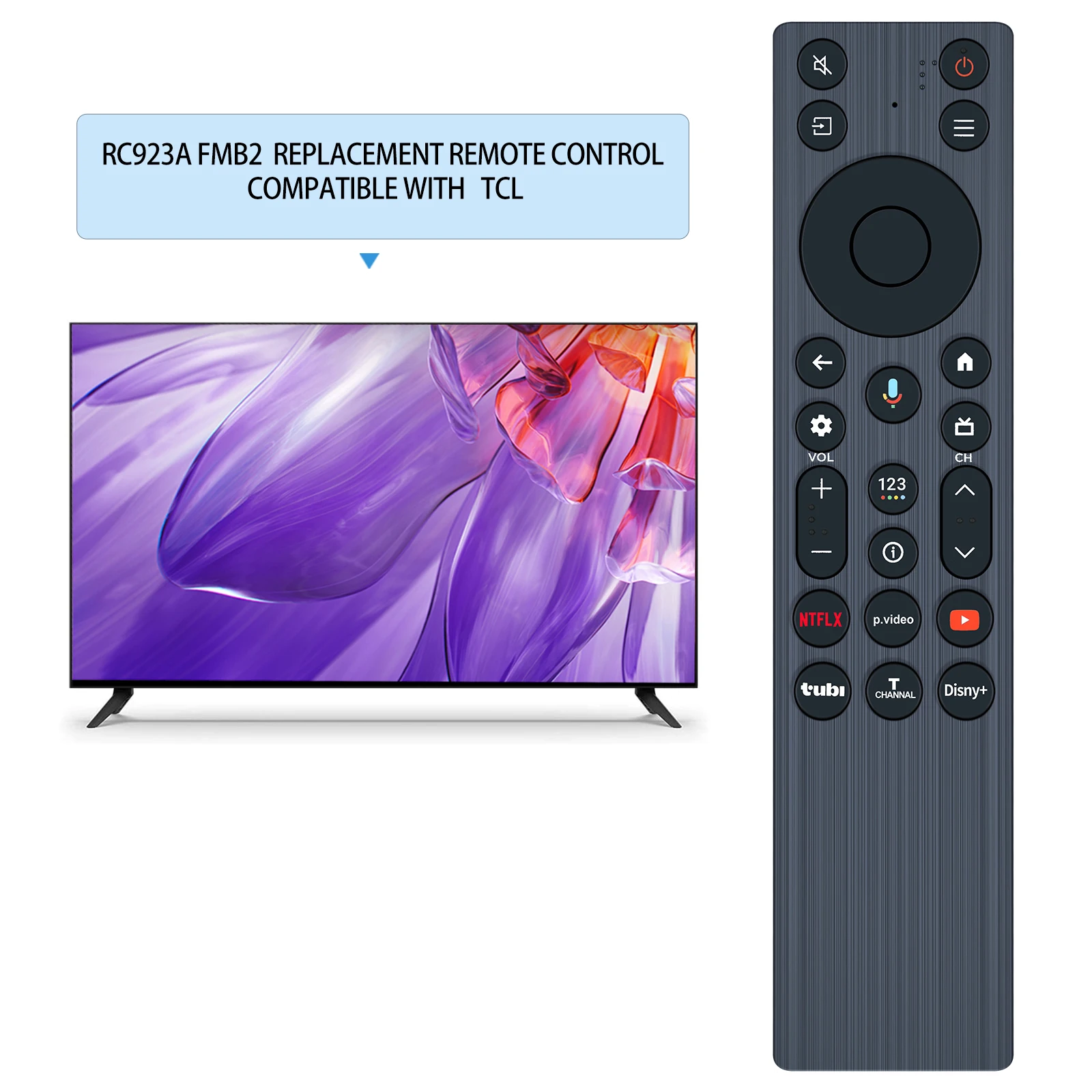 TCL TV 리모컨용 새로운 RC923A FMB2 음성 대체 리모컨