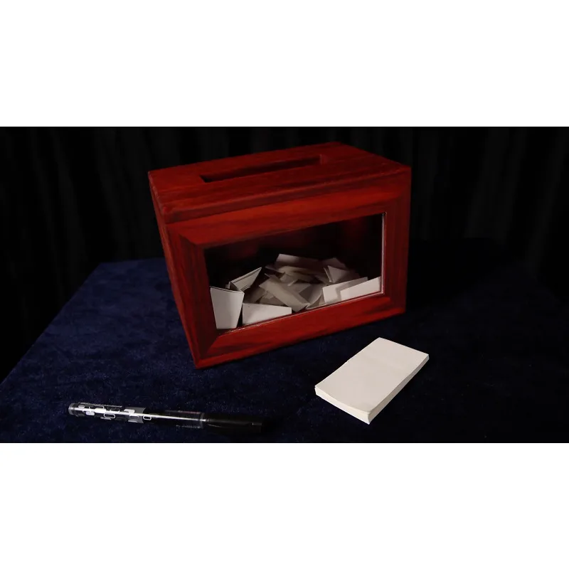 Quantum Billet Box by Pen & MS Stage Magic Tricks Prediction Magia Wooden Box Professional Magician Gimmicks Mental Prop