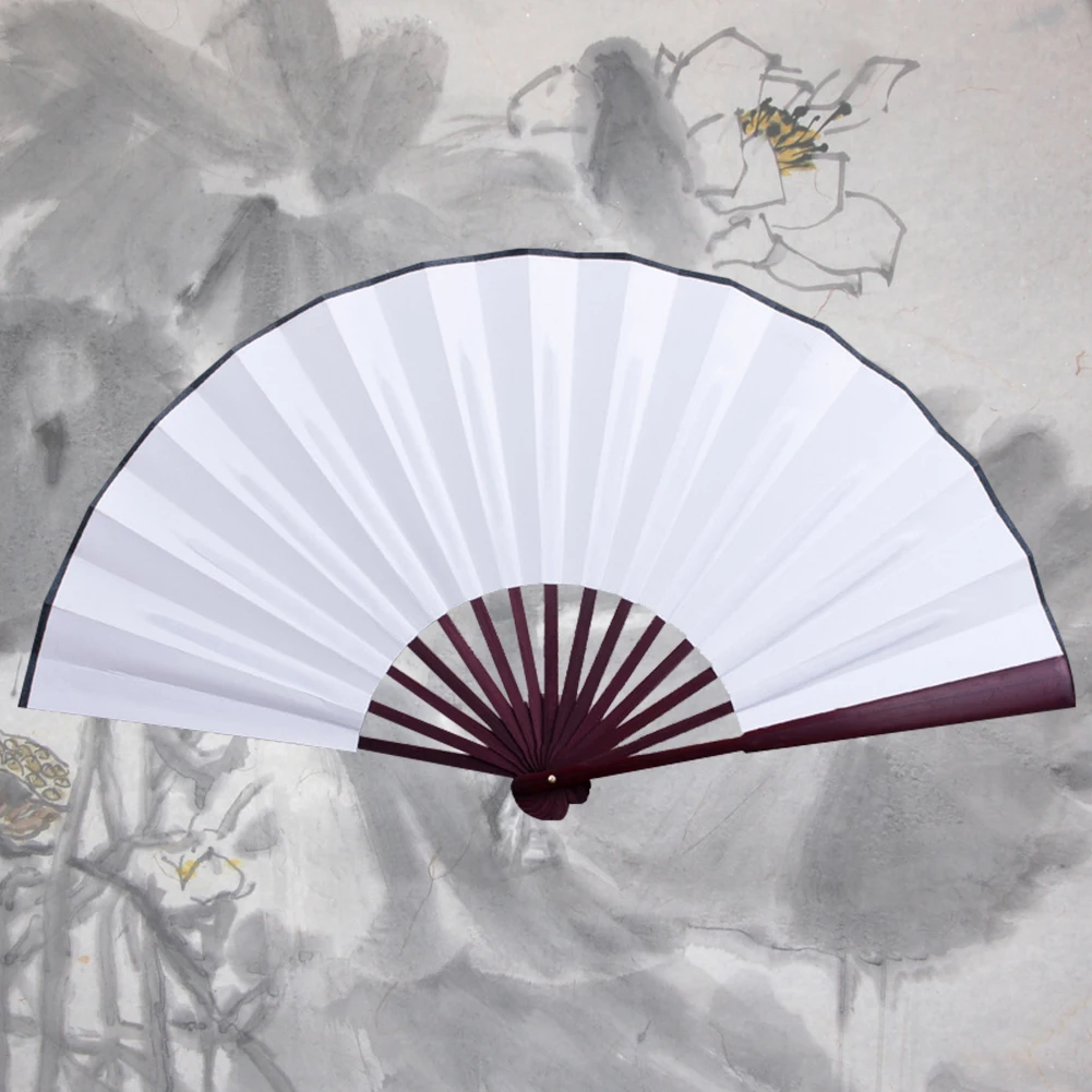 10,6 Zoll/13 Zoll Seidentuch Blanko Chinesischer Faltfächer Holz Bambus Antike Faltfächer Für Kalligraphie Malerei Home Decor – Detail 2