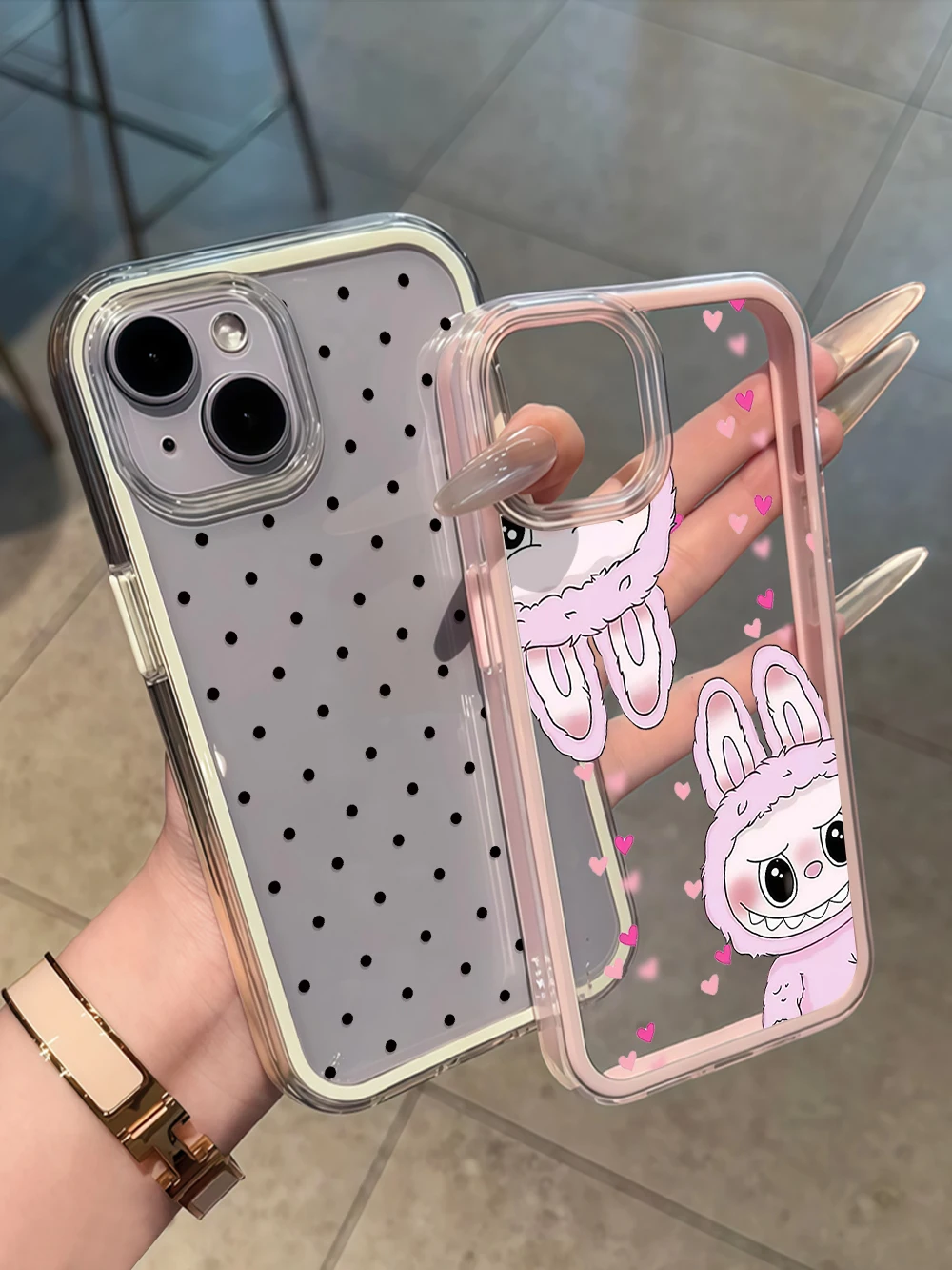 Elegant Solid Color Polka Dot Phone Case Cover