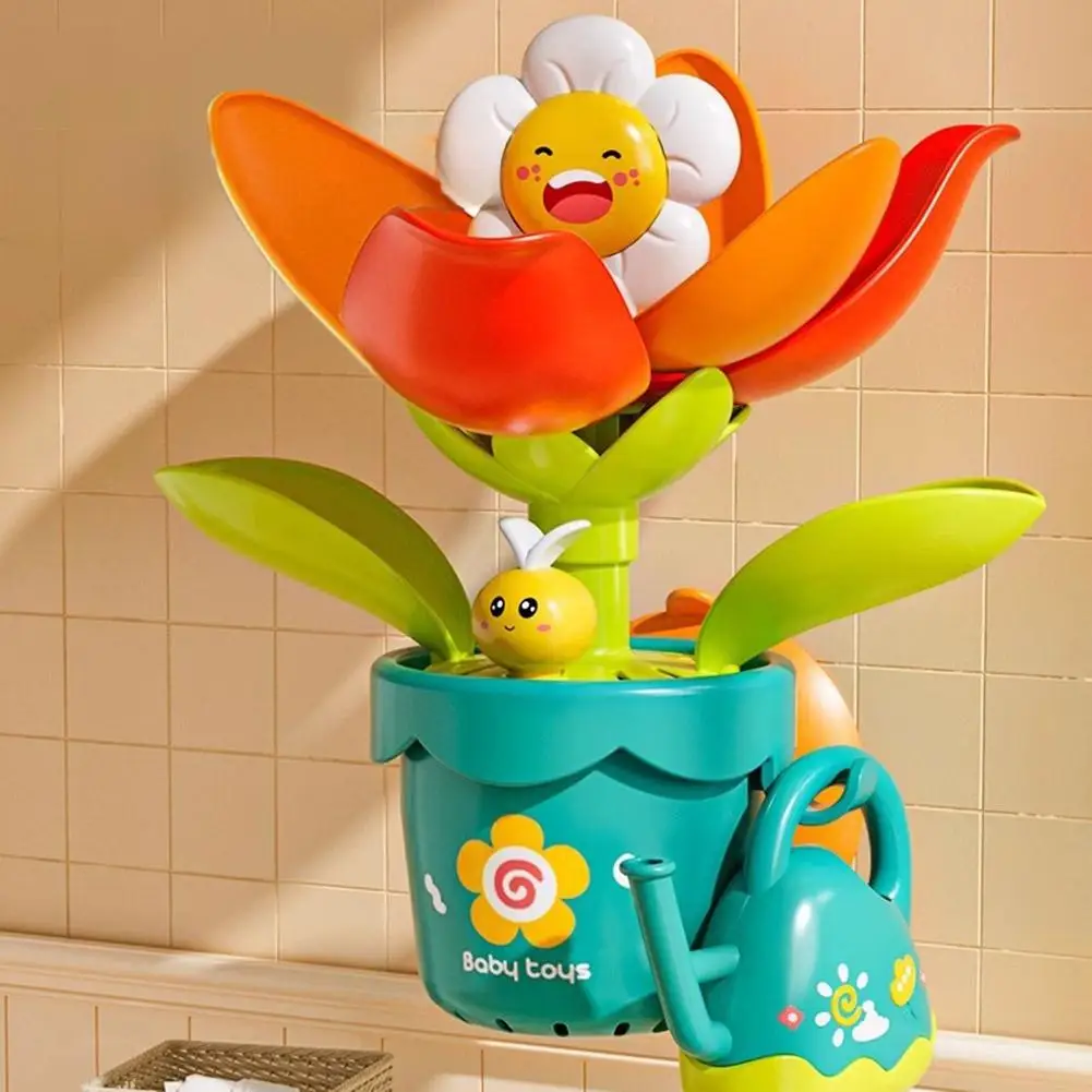 Giocattoli da Bagno a Forma di Fiore per Bambini, Giochi d'Acqua per il Bagnetto, Divertente Girasole da Bagno con Bollitore, Giocattolo per il Bagnetto dei Bambini - immagine 4