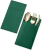 50PCS Disposable Linen-Feel Dinner Napkins with Built-in Flatware Pocket ,Prefolded Cloth Like Paper Napkins For Wedding Party 5