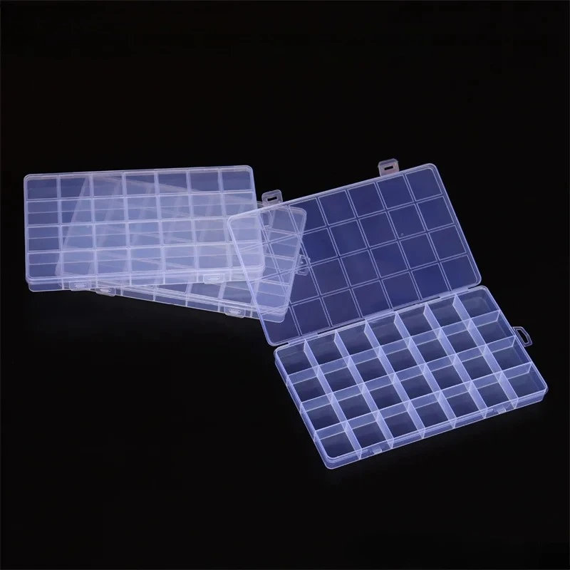 Transparent Fixed With Slot Beaded Anti-string 15-28 Grid Plastic Storage Box Jewelry Classification Parts Division Box