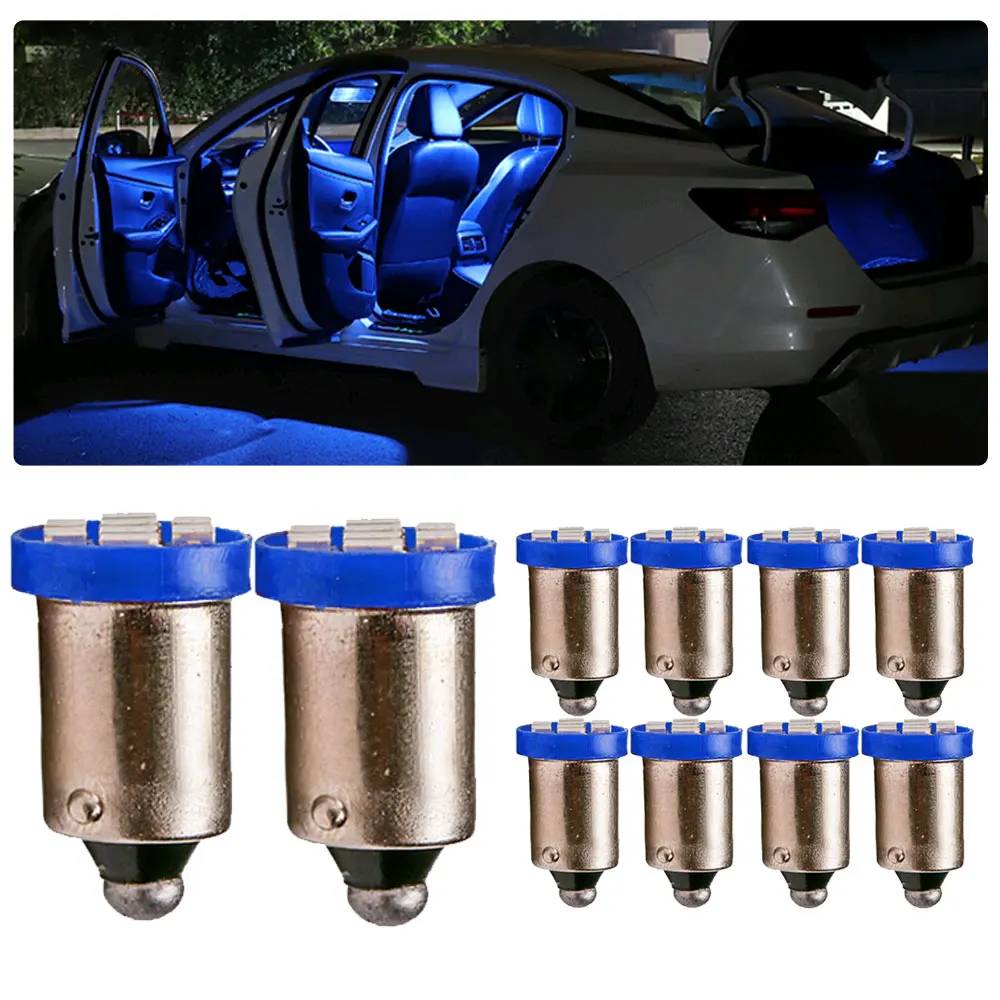 10Pcs luci interne per auto sorgente lampada di parcheggio lampada di segnalazione DC 12V BA9S T4W 8SMD 3020 lampadine a Led 1206 accessori per luci auto - Image 5