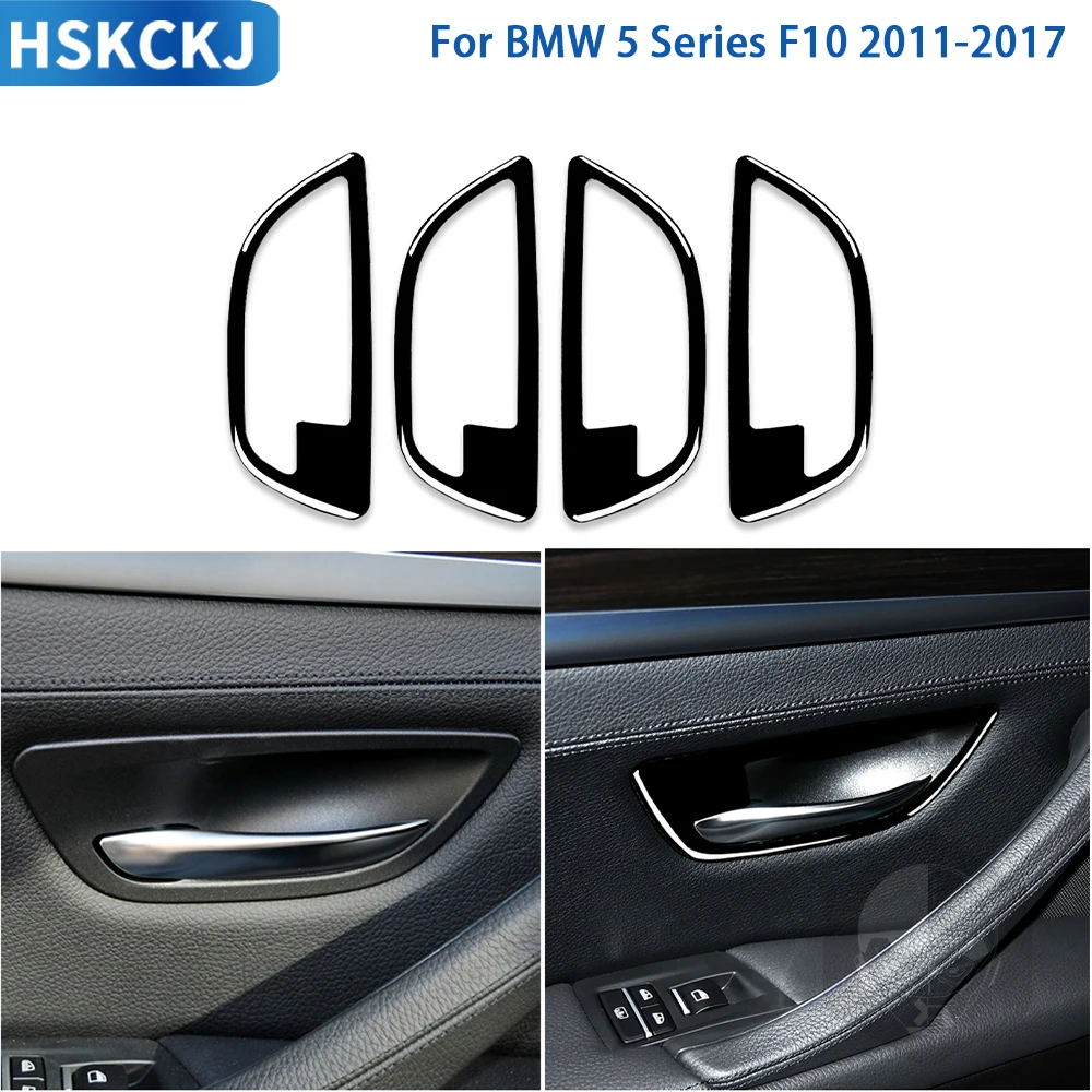 

Аксессуары для BMW 5 серии F10 2011-2017, черная пластиковая рамка дверной ручки, отделка рамы, наклейка, модификация, украшение