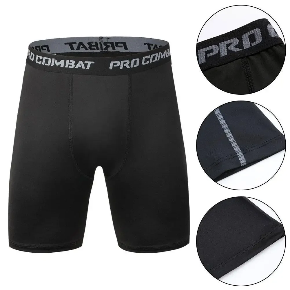 Description Picture 6 of itemMen's Leggings Compression Pants Sports Leggings Basketball Quarter Shorts Quick Drying Running Training Stretch Fitness Pants