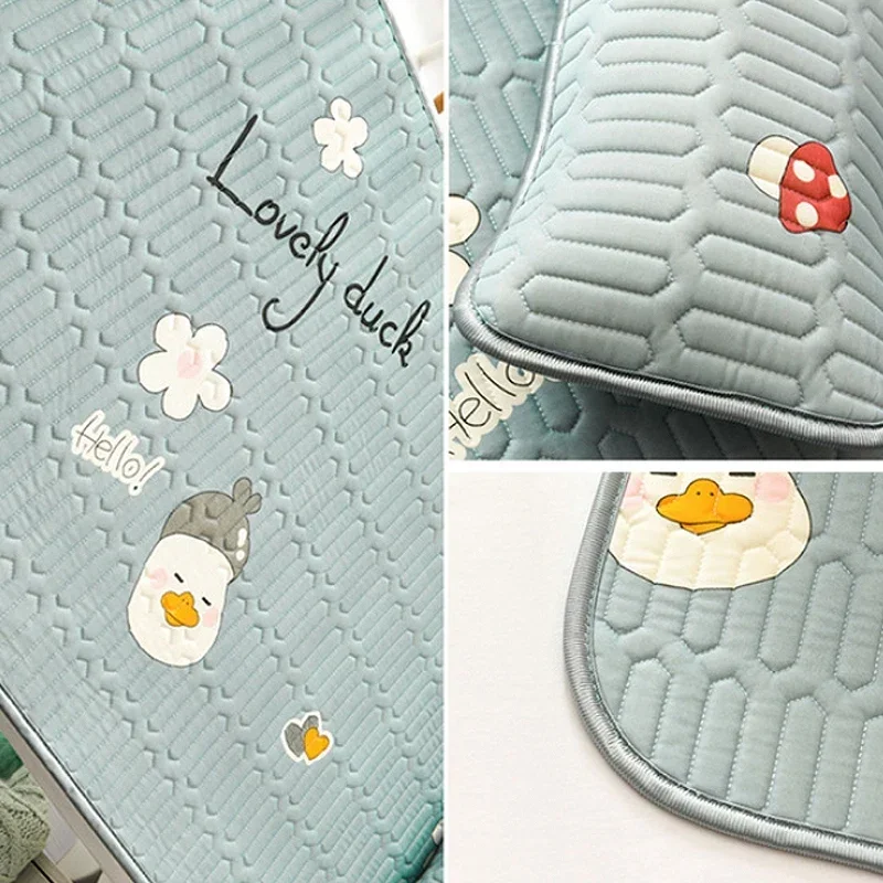 Baby Bed Mattress Breathable Ice Silk Mattress Nappy Changing Mat Washable Bed Sheet Cartoon Summer Sleeping Mat Colchoneta