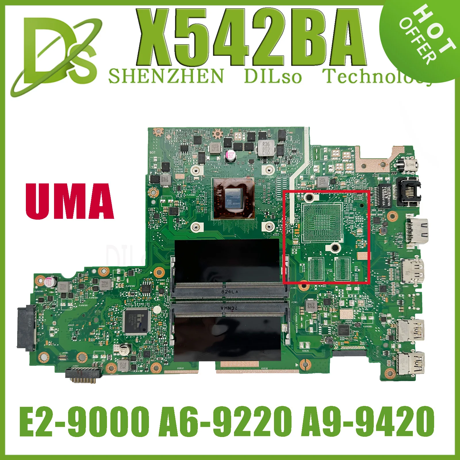 Kefu X542bp Computador Portátil Motherboad para Asus Vivobook X542ba X542ba A580b K580b Mainboard com E2-9000 A6-9220 A9-9420 Cpu V2g Uma Gpu - Imagem 6