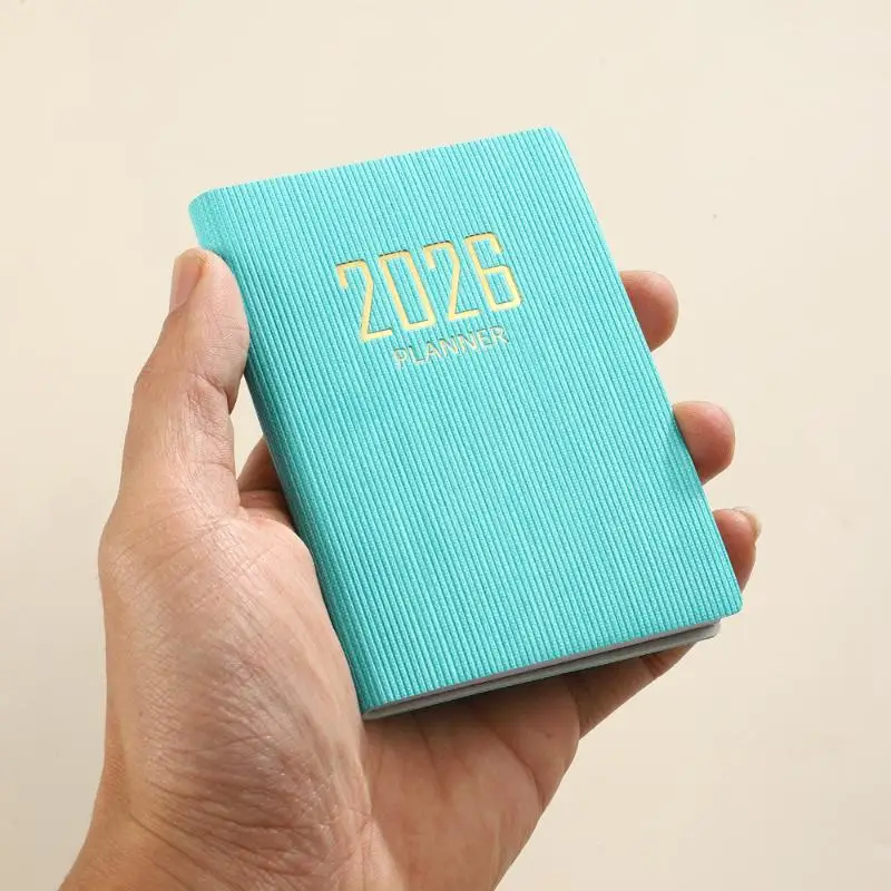 Compact English Planner Book - Mini Portable Pocket Daily Schedule with 120 Pages and Weekly Calendar