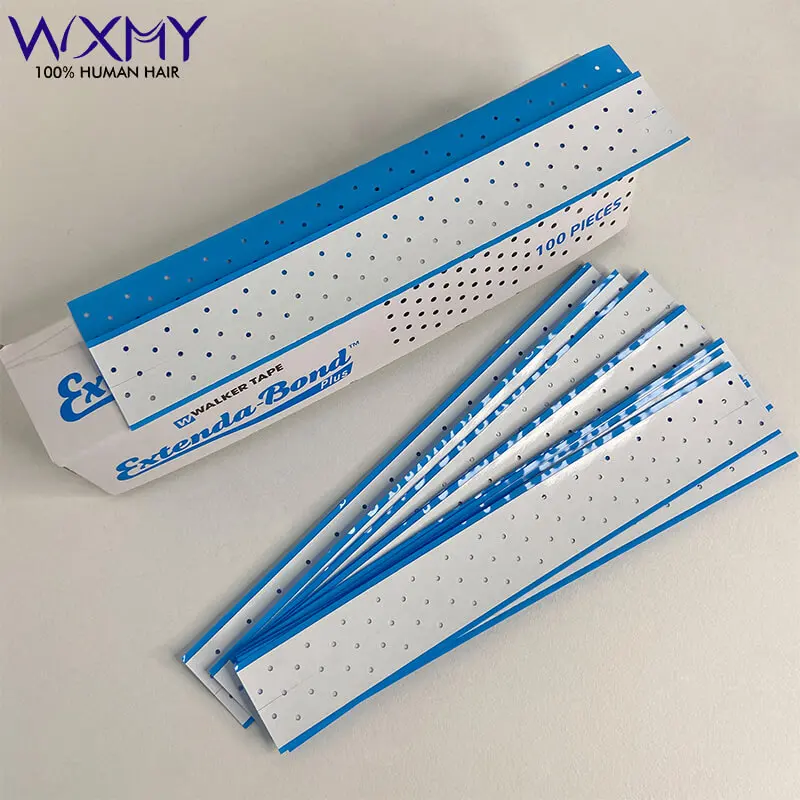 Extenda-Bond Plus Tape Blue Adhesive Walker Tape For Toupee Double-Sided Wig Tape Tabs With Breathing Holes For Lace Front Wigs