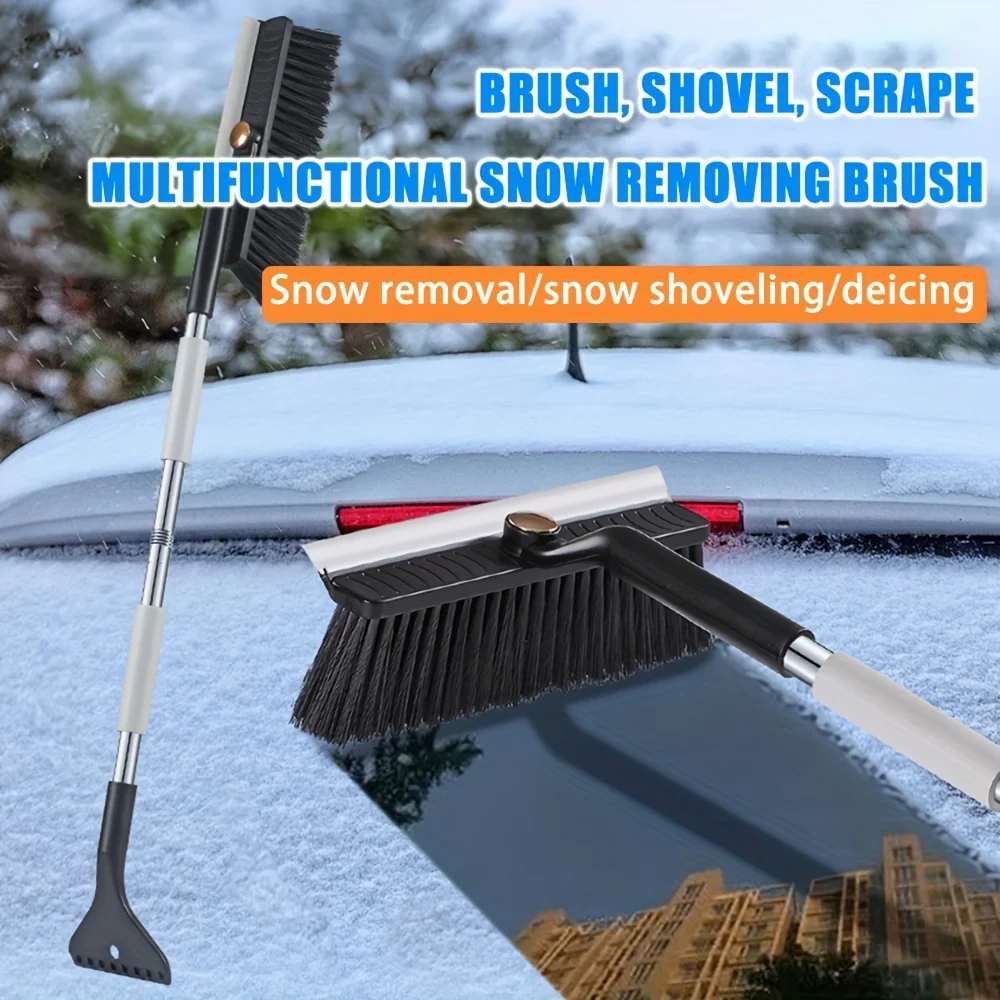 New Car Multi-function Snow Shovel Three-in-one Stainless Steel Snow Brush Winter Car De-icing Brush Scraping Ice Shovels