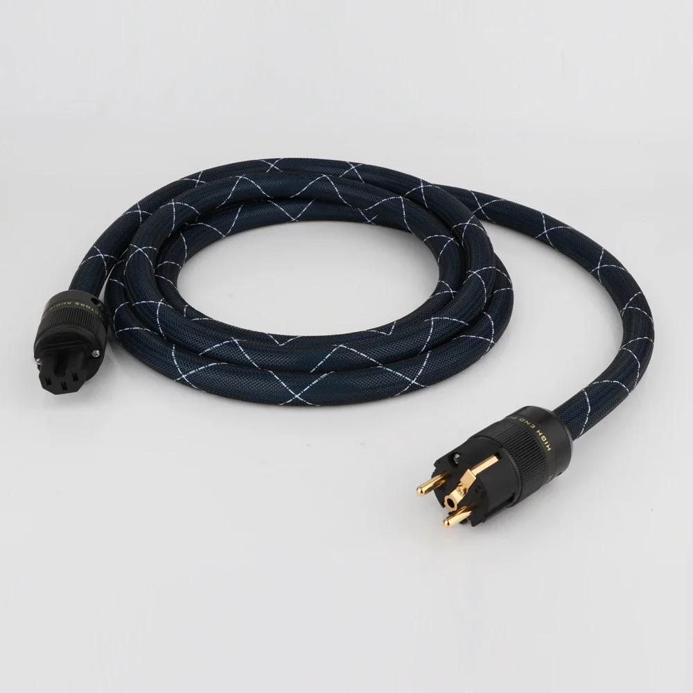 Hi-end 6N OCC Audio EU/US/AU Power Cord EU version Mains Power Cord Double Shielding Connection Filterure Amplifier Cable