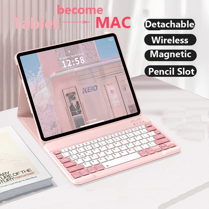 EasyAcc Hülle für Lenovo Idea Tab 11 Zoll Tablet 2025 mit Stifthalter TB-336ZU TB-336FU, Ultra Dünn mit Standfunktion Slim PU Leder Schutzhülle (Meerblau