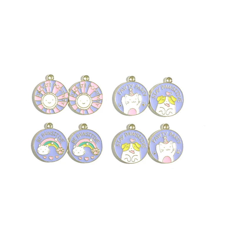 

10pcs New Cute Cartoon Sun Rainbow Cat Dog Charm for Jewelry Making Findings DIY Necklace Earrings Key Chains Bracelets