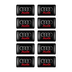 Compact 3D Steering Wheel Sticker for Car Interior Decoration (Audi 10pcs)