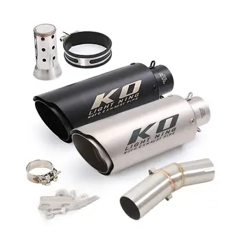 Motorcycle Exhaust Mid Link Pipe For Kawasaki ER6N ER650 2005-2011 ER6F EX650 2006-2011 Steel Muffler Escape DB Killer 51MM