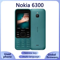 Nokia 6300 4G Feature Phone 2.4 Inch screen Dual SIM KaiOS Wifi Bluetooth Mobile with Hebrew key long standby used phone 1