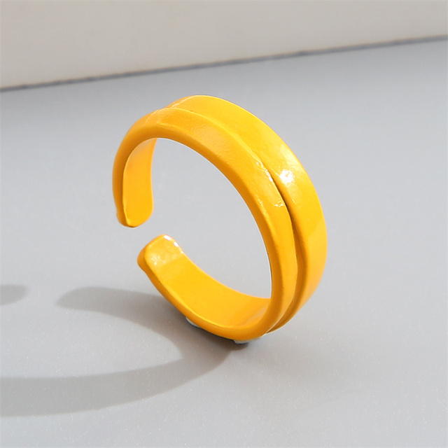 Ring Set Wholesale 2022 Summer Fashion Fruits Flowers Geometric Chain Candy Color Opening Rings Women Finger Jewelry