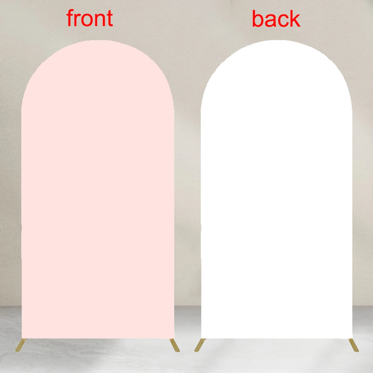 Set Arco Per Sfondo Feste ROMANKAS, Metallo Dorato Con Copertura In Spandex Beige 2,2 M, Per Palloncini E Decorazioni - 2